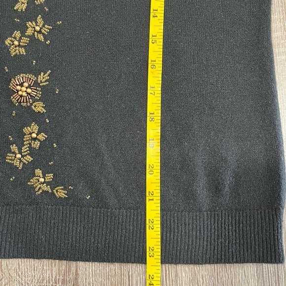 Villager by Liz Claiborne Black Beaded Cardigan, Womens Size XL - Picture 8 of 9